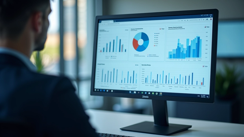 Datorekrāna attēls, kurš rāda datus tabulā ar grafiem un analītisko informāciju