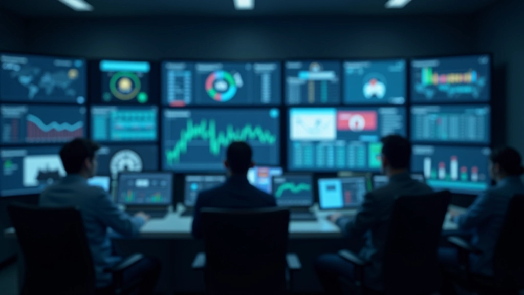 Rīgas transporta vadības centrs ar datoriem un monitoriem, kas rāda reāllaika datus